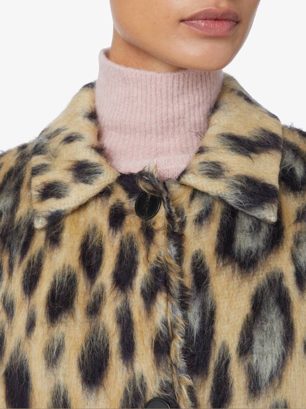 forte forte wool blend leopard long coat jacquard - Picture 4 of 10